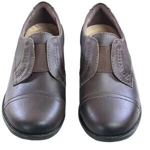 Earth Origins Shoes Women Size 8 Brown Navigate Nate Leather Workwear Slip On